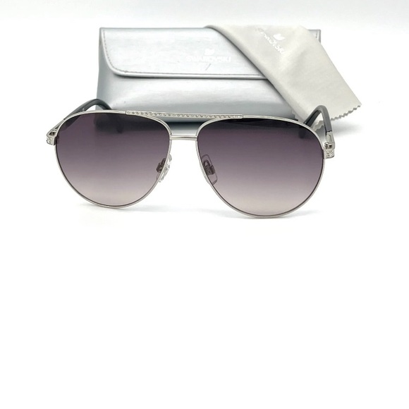 SWAROVSKI ELIS SK0078 16B Silver Black / Gray Gradient 59mm Sunglasses - Picture 3 of 6